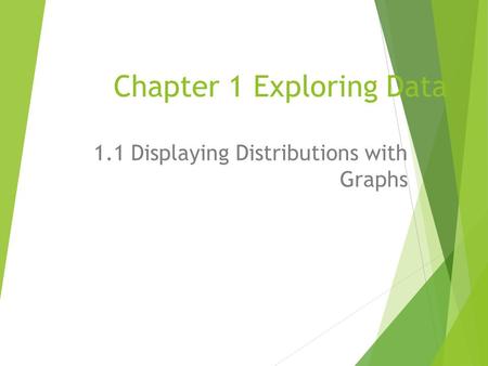Chapter 1 Exploring Data 1.1 Displaying Distributions with Graphs.