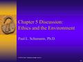 5-1 Chapter 5 Discussion: Ethics and the Environment Paul L. Schumann, Ph.D. © 2004 by Paul L. Schumann. All rights reserved.