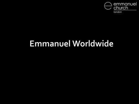 Emmanuel Worldwide. So God created man in his own image, in the image of God he created him; male and female he created them. Genesis 1:27.