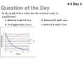 1 Question of the Day 4-3 Day 3. 2 Question of the Day 4-4 Day 4 For a reaction involving a single reactant A, the following data were obtained. Rate.