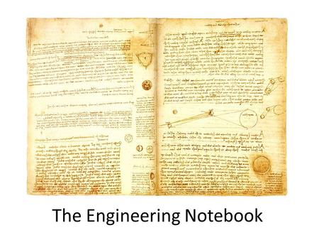 The Engineering Notebook. Leonardo da Vinci (1452-1519)