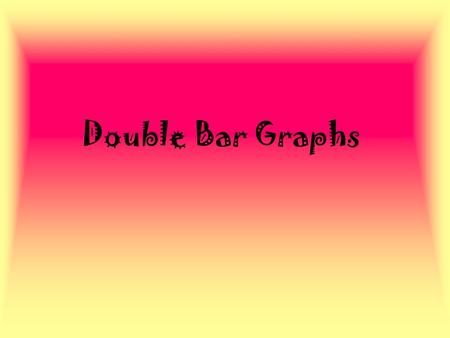 Double Bar Graphs Re-cap... What are the different types of graphs we have learned about? What are some of the things are graph must include? What is.