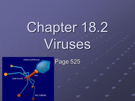 Chapter 18.2 Viruses Page 525. “Virus” Comes from the latin word “poison”