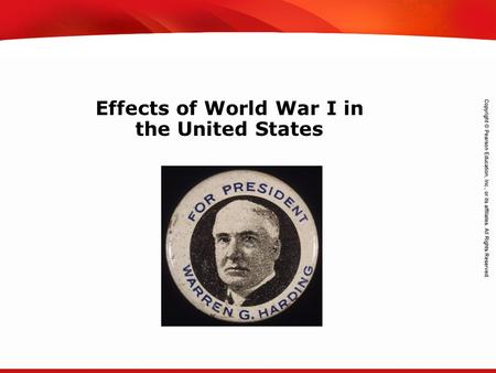 TEKS 8C: Calculate percent composition and empirical and molecular formulas. Effects of World War I in the United States.