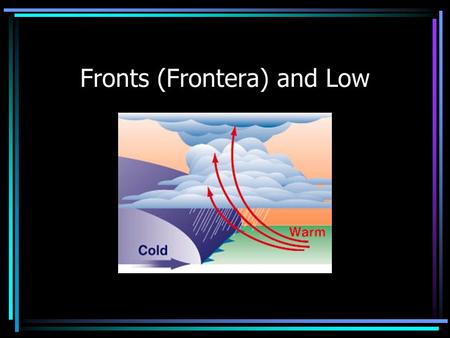 Fronts (Frontera) and Low. Weather in the mid-west is constantly changing. Changes in weather are caused by fronts Front (Frontera)– the boundary that.
