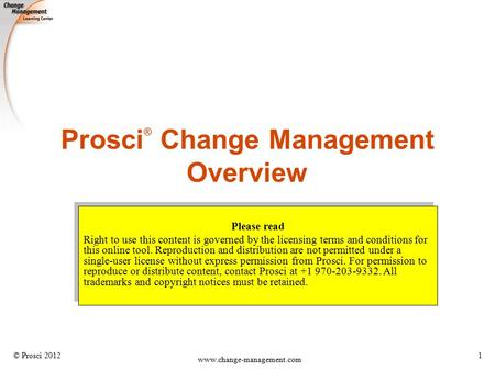 Prosci® Change Management Overview