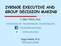 IYB560E EXECUTIVE AND GROUP DECISION MAKING Y. İlker TOPCU, Ph.D. www.ilkertopcu.netwww.ilkertopcu.net www.ilkertopcu.org www.ilkertopcu.infowww.ilkertopcu.orgwww.ilkertopcu.info.