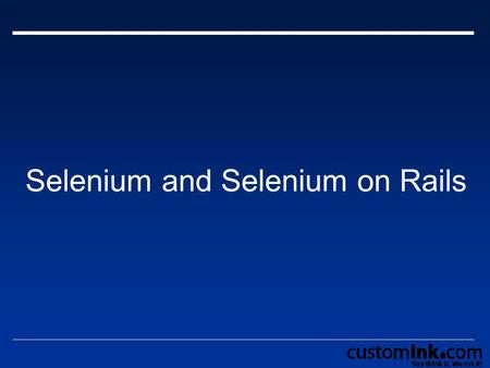 Selenium and Selenium on Rails. Agenda  Overview of Selenium Simple Selenium Tests Selenium IDE  Overview of Selenium on Rails  Problems with Selenium.