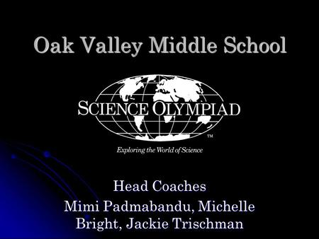 Oak Valley Middle School Head Coaches Mimi Padmabandu, Michelle Bright, Jackie Trischman.