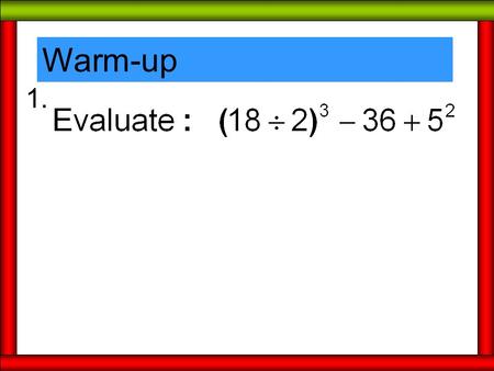 Warm-up 1.. NOTES - Polygons Polygons are classified by the number of sides it has: Pentagon – 5 Hexagon – 6 Heptagon – 7 Octagon – 8 Nonagon – 9 Decagon.