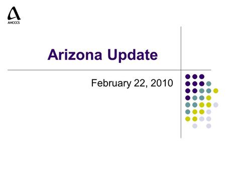 Arizona Update February 22, 2010. 2 Arizona Update #1 276,500 50,000 80 Million 48% 35% 210,000 72.