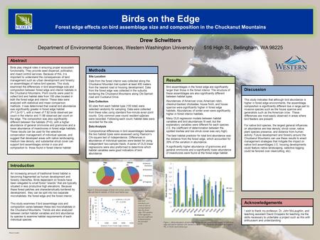 Birds on the Edge Forest edge effects on bird assemblage size and composition in the Chuckanut Mountains Drew Schwitters Department of Environmental Sciences,