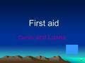 First aid Camily and Luana It’s important to go to a river or swimming pool with… (a) a float (b) alone (c) an adult.