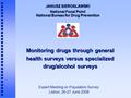 Monitoring drugs through general health surveys versus specialized drug/alcohol surveys JANUSZ SIEROSLAWSKI National Focal Point National Bureau for Drug.