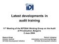 Latest developments in audit training Magnus Borge Director General INTOSAI Development Initiative 11 th Meeting of the INTOSAI Working Group on the Audit.