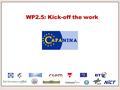 1 WP2.5: Kick-off the work. 2 Outline Revisit the objectives of WP2.5 Potential services and applications Potential standards for PHY and LL Business.