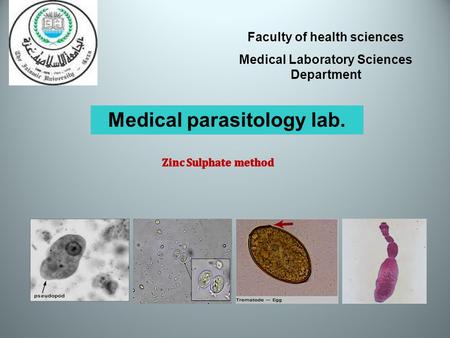 Faculty of health sciences Medical Laboratory Sciences Department Medical parasitology lab.