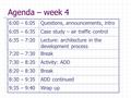 Agenda – week 4 6:00 – 6:05Questions, announcements, intro 6:05 – 6:35Case study – air traffic control 6:35 – 7:20Lecture: architecture in the development.