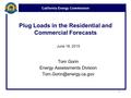 California Energy Commission Plug Loads in the Residential and Commercial Forecasts June 18, 2015 Tom Gorin Energy Assessments Division