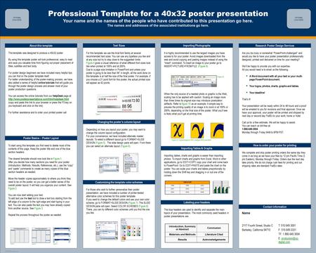 Professional Template for a 40x32 poster presentation