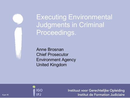 Executing Environmental Judgments in Criminal Proceedings.