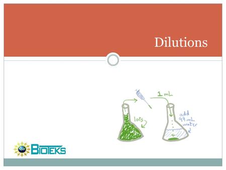 Dilutions. Preparing Dilutions Concentrated solutions that are diluted before use to a specified concentration and volume are frequently used in the laboratory.