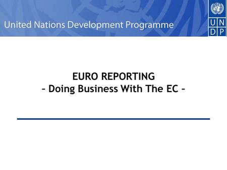 1 EURO REPORTING – Doing Business With The EC –. 2 Index  Relationship Overview  The FAFA Principles  Gain/Loss Scenarios  Financial Risk  Possible.