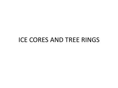 ICE CORES AND TREE RINGS. Greenhouse Effect and Global Warming So, after watching the video my question is…. Are the Greenhouse Effect and Global Warming.