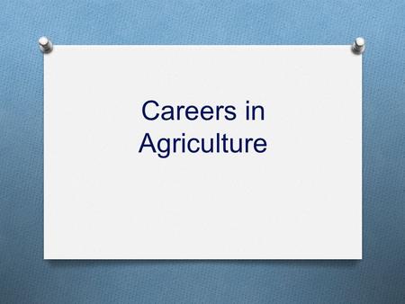 Careers in Agriculture. Agribusiness O The “business” of agriculture O Organizes the production, processing, marketing, and distribution of agricultural.
