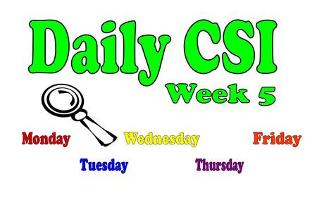 CSI Challenge #5 Scrambled Words Forensic Science Week 5 - Monday.