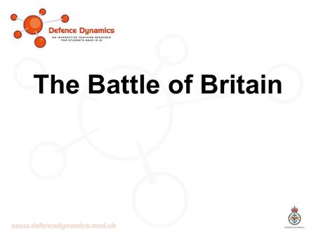 The Battle of Britain. Intended Learning Objectives Understand the importance of the Battle of Britain in preventing foreign invasion and the role played.