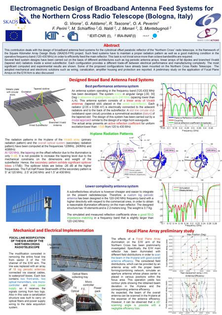 Electromagnetic Design of Broadband Antenna Feed Systems for the Northern Cross Radio Telescope (Bologna, Italy) Designed Broad Band Antenna Feed Systems.