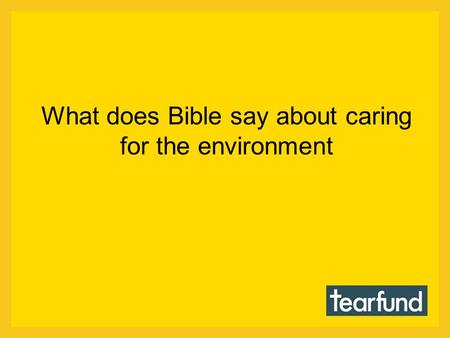 What does Bible say about caring for the environment.