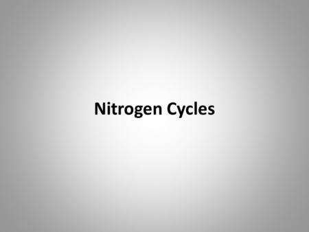 Nitrogen Cycles. All life requires nitrogen compounds to form proteins and nucleic acids. Air is major reservoir of nitrogen (~ 78%). Even though air.