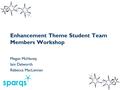 Enhancement Theme Student Team Members Workshop Megan McHaney Iain Delworth Rebecca MacLennan.