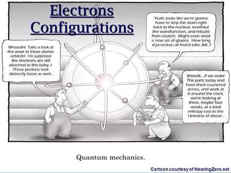 Electrons Configurations Cartoon courtesy of NearingZero.net.