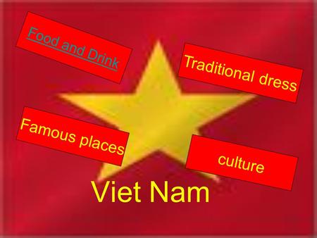 Viet Nam Food and Drink Traditional dress Famous places culture.