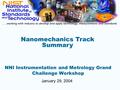 Nanomechanics Track Summary NNI Instrumentation and Metrology Grand Challenge Workshop January 29, 2004.