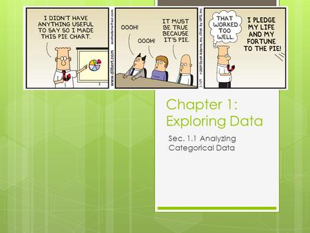 Chapter 1: Exploring Data Sec. 1.1 Analyzing Categorical Data.
