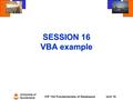 University of Sunderland CIF 104 Fundamentals of DatabasesUnit 16 SESSION 16 VBA example.