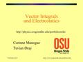 7 October 2010http://www.oregonstate.edu/portfolioswiki Vector Integrals and Electrostatics Corinne Manogue Tevian Dray