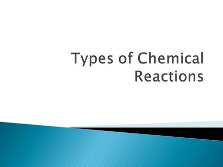  Chemical reactions are grouped according to patterns in the chemical formulas.