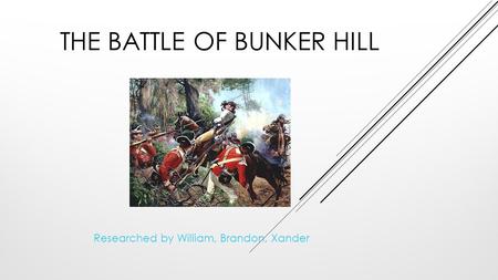THE BATTLE OF BUNKER HILL Researched by William, Brandon, Xander.