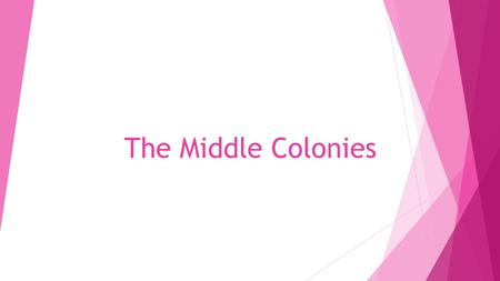 The Middle Colonies. New York New Jersey Pennsylvania Delaware.
