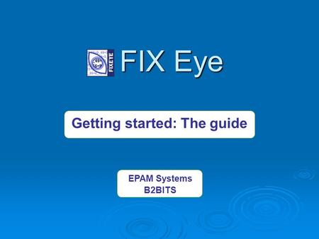 FIX Eye FIX Eye Getting started: The guide EPAM Systems B2BITS.