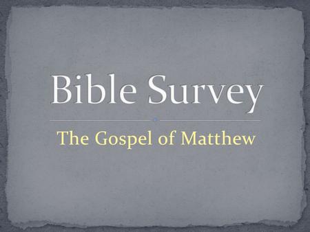 The Gospel of Matthew. Title 1. English – The Gospel According to Matthew 2. Greek – kata. Maqqai/on.