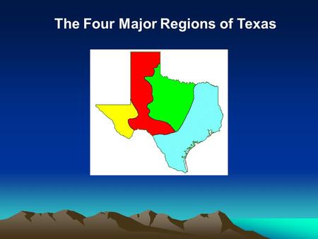 The Four Major Regions of Texas. Central Plains Region.