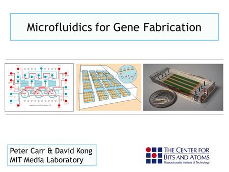 Microfluidics for Gene Fabrication Peter Carr & David Kong MIT Media Laboratory.