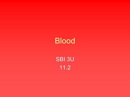 Blood SBI 3U 11.2. What is in blood https://www.youtube.com/watc h?v=R-sKZWqsUpwhttps://www.youtube.com/watc h?v=R-sKZWqsUpw Blood is a connective tissue.