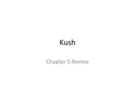 Kush Chapter 5 Review.